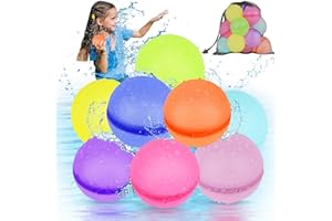 artcool 8 PCS Reusable Magnetic Water Balloons, Refillable Quick Self-Sealing Water Bomb Splash Balls with Mesh Bag, Soft Silicone Outdoor Pool Toys for Kids Adults Outside Games Summer Party