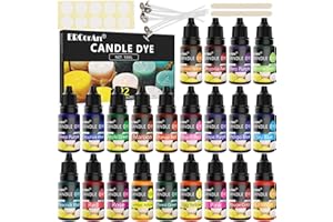 ERCORART Candle Dye - 22 Colours Liquid Candle Making Dye for DIY Candle Making Supplies Kit, Oil-Based Liquid Candle Colour Dye for Soy Wax, Beeswax, Gel Wax, 10 ml Each