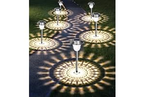 LITOHOM Solarlampen für Außen Garten, 4 Stuck Solarleuchten Garten mit Warmweiß IP65 Wasserdicht Edelstahl Metall Solar Wegeleuchte Solarleuchten Garten Deko für Rasen, Terrasse, Hof