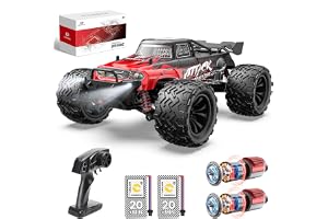DEERC 9500E 1:16 Scale All Terrain RC Car, 4x4 High Speed 40 KPH RC Truck, 2.4Ghz Remote Control Truck with 2 Batteries, Off-Road Monster Truck for Adults Kids