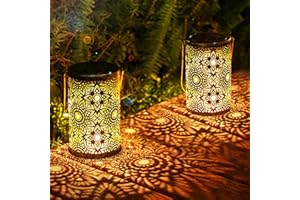 Bonsery Solarlaterne für Außen 2 Stück, IP65 Wasserdicht Vintage Metall Solarlampen für Außen Hängend, LED Warmweiß Solarleuchte Hängend Stehend für Draußen Deko Garten, Ideale Geschenk der Feiertage