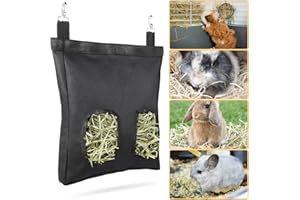 Geegoods Rabbit Hay Feeder Bag, Guinea Pig Hay Feeder Storage ，Hanging Feeding Hay for Small Animals 600D Oxford Cloth Fabric
