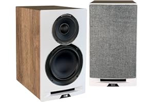 ELAC Uni-Fi Reference 3-Way 5-1/4" Bookshelf Speakers, Oak or Walnut Speakers for Home Theater and Stereo System, White Baffle with Oak Sides