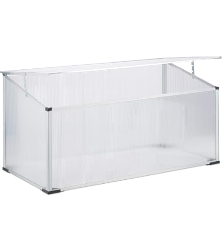 Serre De Jardin Double WilTec - 100x120x40cm - Aluminium - Toit Ouvrable - Polycarbonate 4mm - Résistante UV