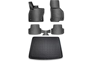 ‎ELMASLINE ELMASLINE 3D Gummimatten & Kofferraumwanne Set für VW Golf 7 (2012-2020) | Passend für: Variant/Kombi | Zubehör Fußmatten Kofferraum