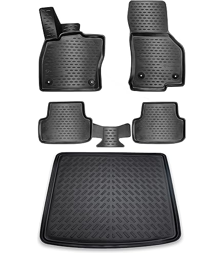 Premium kofferbakmat voor Skoda Kodiaq II 2024 -> hoge laadvloer van rubber Premium kofferbakmat voor Skoda Kodiaq II 2024 -> hoge laadvloer van rubber