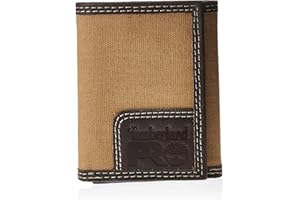 Timberland Pro Męski tylny identyfikator okno płótno skórzany potrójny portfel z kieszenią na zamek błyskawiczny