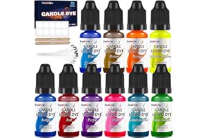 FansArriche Coloranti per Candele, 10 colori colorante per candele fai da te, Colori a Cera per cera gel, paraffina, cera di soia, tintura di cera di candela, 10 ml