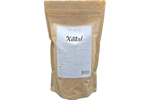 Biorganic Xilitol 1 Kg - 100% Natural - Procedente del abedul- Certificado sin MGOs - Sin gluten - Vegano. Bajo en calorías y carbohidratos. Ideal repostería. Marca española.