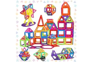 StarryTiger 84 Pezzi Costruzioni Magnetiche per Bambini 3 4 5 6 7 8 Anni, Set di Giocattoli Montessori per Ragazzi e Ragazze, Regali Educativi-Impara con le Costruzioni, Mattonelle Magnetiche