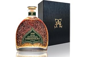 CL CONDE LUMAR CONDE LUMAR 1818 - Coffret Rhum Vieux 15 Ans XO Momentum - Feuille d'or 23 Carats - Republique Dominicaine - Cadeau Homme & Femme - Premium Liqueur Avec Coffret & Certificat d'or 40% 70 cl
