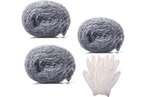PICK FOR LIFE Steel Wool Mice - Coarse Wire Wool Rats Rodent Control Gaps Blocker, Fill Holes Fabric DIY Kit with Work Gloves, Hardware Cloth, Used to Block Mice, Insect, Pest (3m/ Pack) x 3