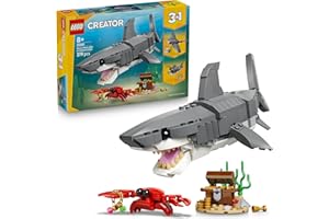 LEGO Creator Groźny rekin i skrzynia ze skarbem, trzy opcje budowania: rekin, żabnica lub płaszczka, zabawka konstrukcyjna dla chłopca i dziewczynki, prezent dla dzieci w wieku od 8 lat 31381