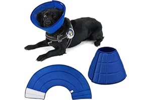 newsbirds Halskrause für Hund, Leichter bequem weich Recovery Elisabethanischer Kragen für Haustiere Verstellbares Schutzkragen für Hund Katzen,blau 6