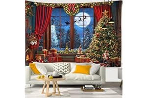 Chickwin Arazzo da Parete 3D Natalizio Arazzo, Parete per Camino Arazzo da Parete Grande Telo Natalizio per Parete Decorazione da Parete Decorazioni Natalizie (150x100cm,Regali)