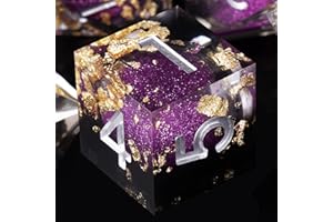 ORUZA 7 Stück Polyedrische DND Würfel Set Liquid D&D Core Würfel D4 D6 D8 D10 D12 D20 D% Treibsand Spielwürfel für Dungeons and Dragons RPG MTG Pathfinder Rollenspiele Spielwürfel