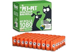 PET N PET 1080 Count Biodegradable Poo Bags Dogs USDA Certified 41 percent Biobased 72 Thick Dog Poop Bags Rolls 9x13 Leak-Proof Orange Unscented