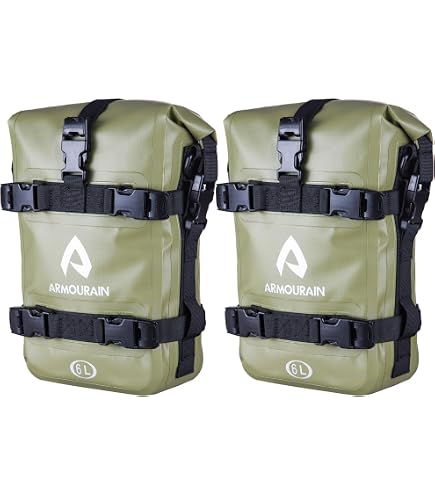 SVTSTRQE Sac Étanche Vert Pour Cadre Moto Yamaha Tenere 700, XTZ 700, MT09, FJ09 - Sac à Outils Et Pare-Chocs