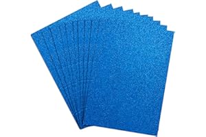 SPRINGBOARD SUPPLIES Springboard A4 Glitter Card Sheets - 230gsm Non-Shed Glitter Cardstock - Die-Cutting Compatible - Sparkly Craft Supplies - 10-Pack - Blue