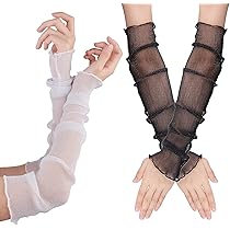 Uposao 1 Paio Maniche Braccio Manicotto Elastico In Pizzo Anti-UV Manicotti Protezione Del Gomito Maniche Per Le Gambe Del Braccio Di Raffreddamento