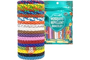 CHANCCI 18 Pack Mosquito Repellent Bracelet,Adjustable Leather Mosquito,Leather Deet-Free Wrist Bands,Natural Insect Repellent Wristbands for Adults and Kids,300 Hour Insects Protecti
