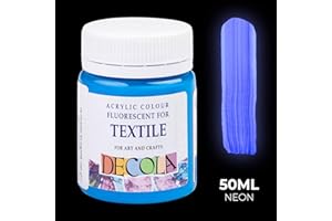 Decola | Blu Fluo | Colori per Tessuti permanenti | Colori Tessuti permanenti | Pittura Fluorescente | Facile da Usare | Colori per Tessuti permanenti Professionali | da Nevskaya Palitra