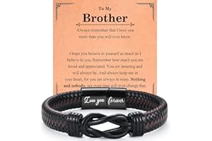 EPVID Gifts for Husband Son Boyfriend Grandson Grandad Uncle, Leather Bracelet for Brother Nephew Boyfriend, Christmas Fathers Day Birthday Valentines Gifts, Stocking Fillers for Men