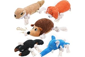 LEGEND SANDY Juguete chirriante para Perros, 5 Juguetes de Peluche para Perros pequeños, 5 Juguetes de Peluche con Paquete de ventajas de Tira y afloja, Juguetes para Masticar Cachorros para la