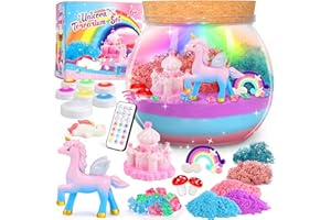 Lovchil Unicorns Gifts for Girls, Unicorn Terrarium Kit for Kids, Craft Kits for Kids Light-Up Unicorn Gifts DIY Unicorns Toys for Birthday Easter Gifts for Girl Ages 4 5 6 7 8-12 Year Old