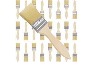 Kurtzy Lot Pinceaux Peinture 5,08 cm (Lot de 24)- Pinceau Bois Professionnels pour la Peinture, Les Taches, Le Vernis, la Colle - Lot de Pinceaux Bricolage Idéal pour Toutes Activités Manuelles