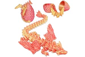 Balkwan Geflügelter Drache im Überraschungsei Lustiges Sammlerspielzeug Geschenk Kinder Erwachsene 3D Gedruckter Fantasiedrache ideal Weihnachten Ostern Geburtstage Feiertagsdeko(Orangerot, Mittel)