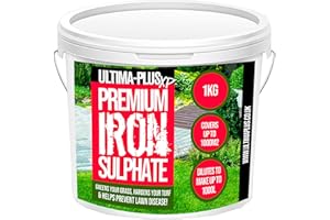 Ultima-Plus XP Premium Iron Sulphate - Greens Grass and Hardens Turf for Healthier Lawns & Helps to Prevent Lawn Disease - Makes up to 1000L & Covers up to 1000m2(1kg)