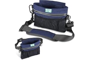 ORIA Borsa per Addestramento del Cane, Borsa per Alimenti per Animali Omestici con Chiusura Magnetica, Borsa per Addestramento del Cane con Tasca Interna Rimovibile, Dispenser per Sacchetti