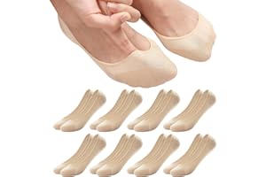 ILovDaisy 8 Paar Füßlinge Ballerina Socken Damen Atmungsaktiv Füsslinge, Unsichtbare Sneaker Socken No Show Rutschfeste Socken mit Siliconpad Kurze Socken Halbsocken 36-40/39-42