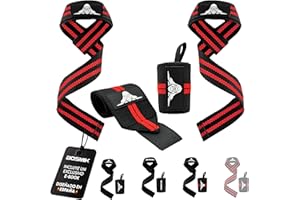 BOSMIK Straps Gym - Muñequeras Gym - Set Correas Levantamiento de Pesas Muñequeras Crossfit - Powerlifting Straps - Regalo Gym - Hombres y Mujeres