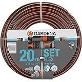 Gardena Comfort FLEX Schlauch 13 mm (1/2 Zoll), 20 m mit Systemteilen: Formstabiler, flexibler Gartenschlauch mit Power-Grip-