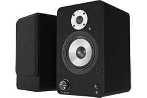 HANLIM Aktive Bluetooth Regallautsprecher Paar - HiFi Lautsprecher 100W RMS - USB/AUX/Optischer Eingang/Koaxialeingang/RCA-Eingang - 4" Mittelbass & 1" Hochtöner - Kompakter Regallautsprecher - Schwarz