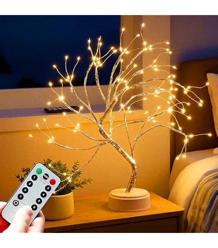 LIGHTSHARE Albero di betulla da 1,2 m, 48 luci LED, bianco caldo, per casa, festival, feste e decorazioni natalizie, uso interno ed esterno