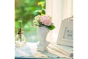 Hewory Jarrón Blanco en Escultura Pequeña para Flores Secas o Hierba Recipiente Floral Decorativo para la Decoración del Hogar de Interior Moderno Boho, 15cm