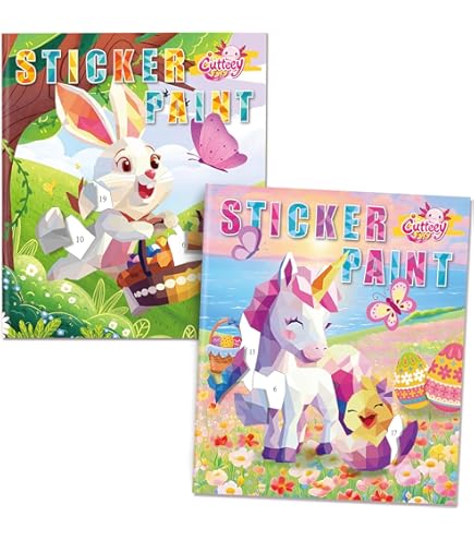 CutteeyFyry 4 stuks stickerboek voor kinderen vanaf 4-8, jongens/meisjes, stickers op nummer met verhalen, kinderstickerboek ter verbetering van de intelligentie, vliegtuigbezigheid