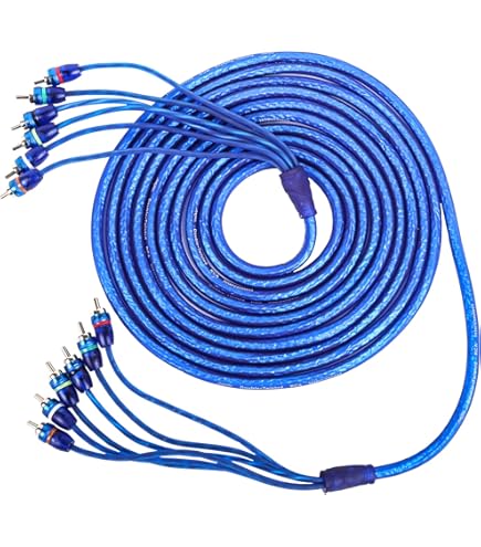 Sky High Car Audio 2 Channel Twisted 18 Ft RCA Cables Coated 18' OFC In | Whizz RCA Cables