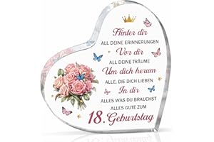 GLEEVARA 18. Geburtstag Mädchen, Geschenk 18 Geburtstag Mädchen, Acryl Briefbeschwerer für 18 Geburtstag Geschenk,Geschenke zum 18 Geburtstag Mädchen, Geschenk für Mädchen Feier