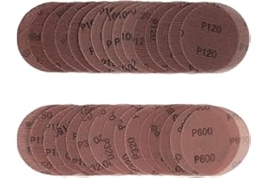 Kcmell 30PCS 125mm Mesh Hook & Loop Sanding Discs, 5 Inch Sanding Pads 80/100/120/150/320/600 Assort Grit, Dust Free Disc Anti-Blocking Long-Lasting Sharp Sandpaper for Car Wood Furniture Floor