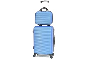 CELIMS Valise Cabine/Moyen/Grande avec ou sans Vanity, Marque Française (Bleu - 5859, Cabine & Vanity)