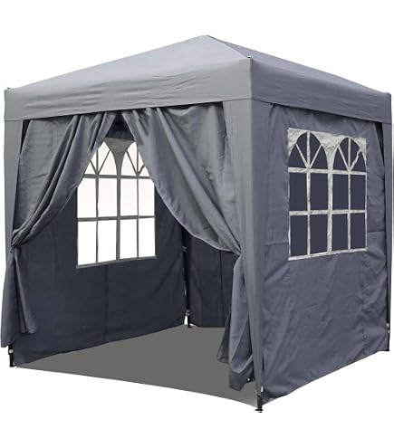 Gazebo Pieghevole FANTASK 2x2 M - Con Parete Laterale, Altezza Regolabile, Impermeabile, Per Giardino E Feste