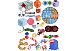 THE FRENCH WAY Fidget Toys Set – Anti Stress Spielzeug für Erwachsene und Kinder – French Way Skills Set zur Stressbewältigung und Konzentrationssteigerung – Enthält Pop It Stressball Fidget Cube und Akupressur Ring