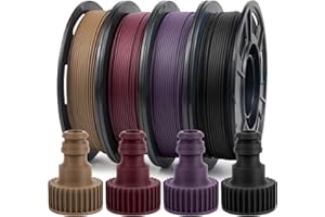 iSANMATE Filamento PLA 1.75 +/- 0,03 mm, Fibra di Carbonio Filamento Stampante 3D, Fibra Carbonio PLA Filamento, PLA Carbon Fiber Bobina 250g x 4, Viola/Rosso/Nero/Caffè