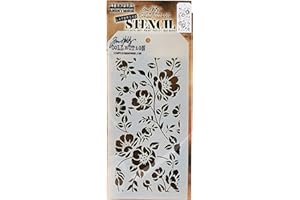 Stampers Anonymous Tim Holtz Doodle Stencil, Trasparente, Materiale Sintetico, Transparent, 28.3 x 11.4 x 0.1 cm