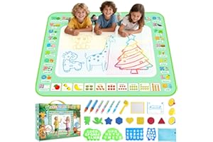 ASSARK Toddler Toys for 2 3 4 5 Year Old Boys Girls,Water Doodle Mat Drawing Mat with 6 Magic Pens & 1 Storage Bag,Toys for Infant Kids Christmas Birthday Gifts Present Early Education