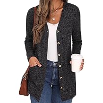 GRECERELLE Damesvesten gebreid, aran-kabel, lange mouwen, knoopsluiting, oversized damestrui, gebreid vest met zakken voor winter, herfst, lente, Kaki, M GRECERELLE Damesvesten gebreid, aran-kabel, lange mouwen, knoopsluiting, oversized damestrui, gebreid vest met zakken voor winter, herfst, lente, Kaki, M